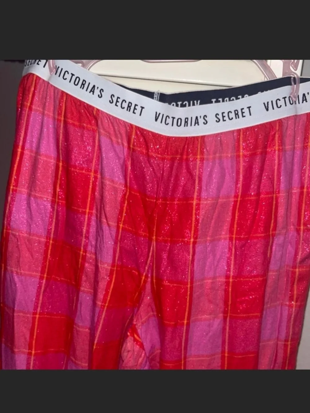 Victoria's Secret Red & Pink Plaid Lounge Pants